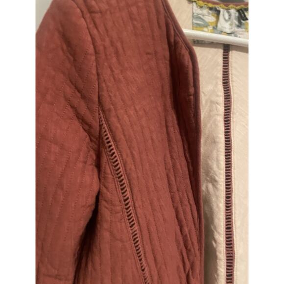 ANTHROPOLOGIE Akemi & Kin Quilted Embroidered Trim Cardigan Jacket Small - Picture 3 of 6